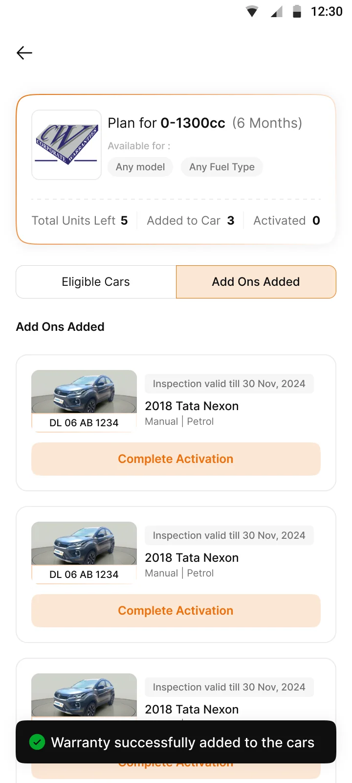 Added. A confirmation toast after units are assigned.