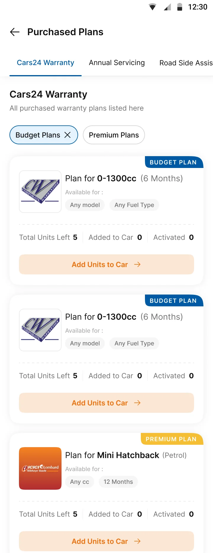Filter applied. Budget plans only.