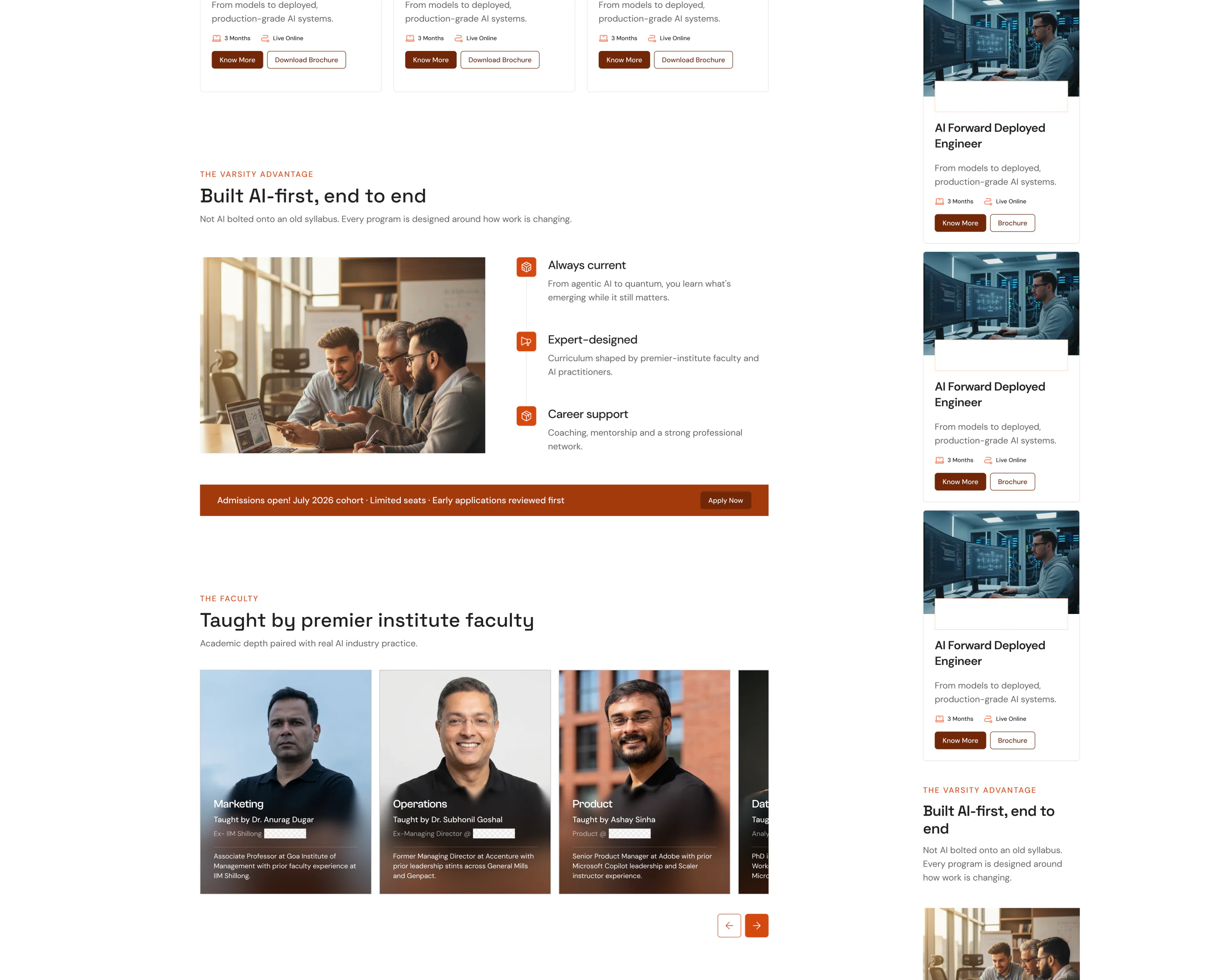 Varsity home page desktop and mobile Figma screens, part 2
