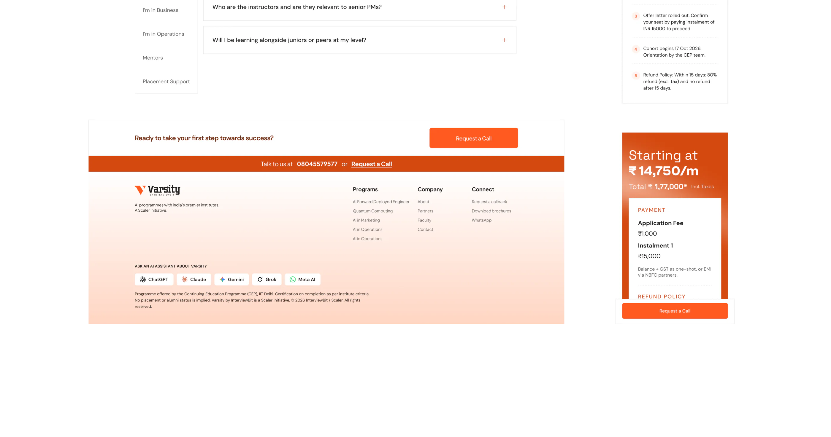 Varsity program page desktop and mobile Figma screens, part 6