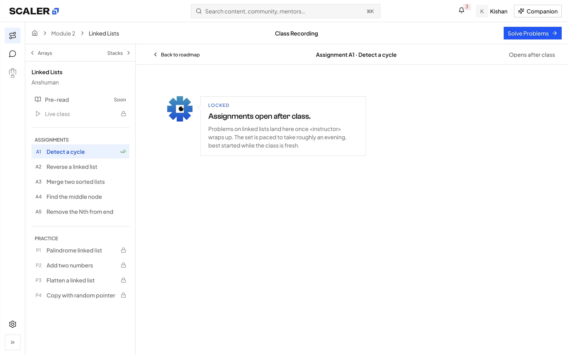 Locked assignments: assignments open after class