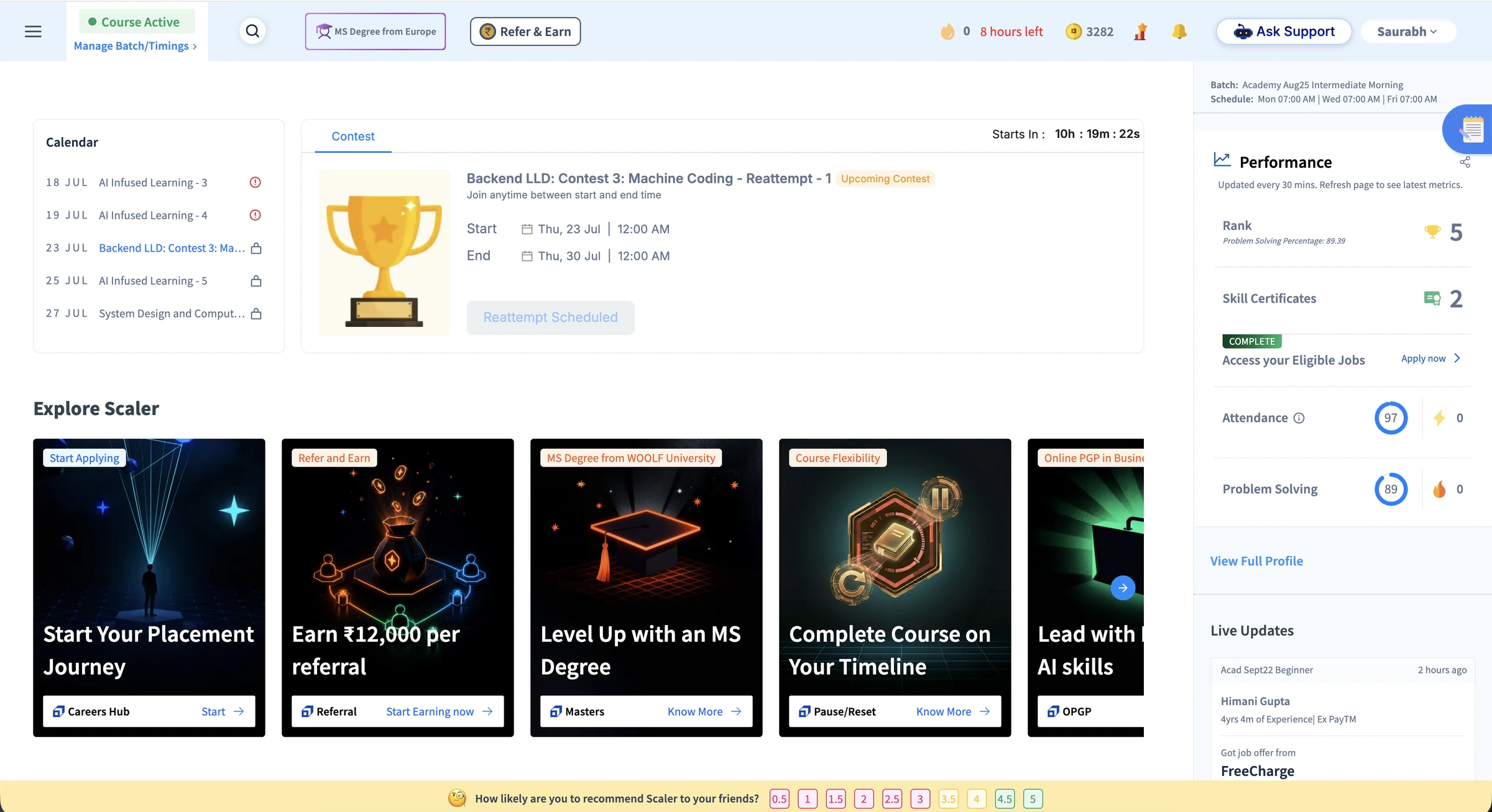 The old LMS home: eight modules at one visual level, with nothing naming the next action