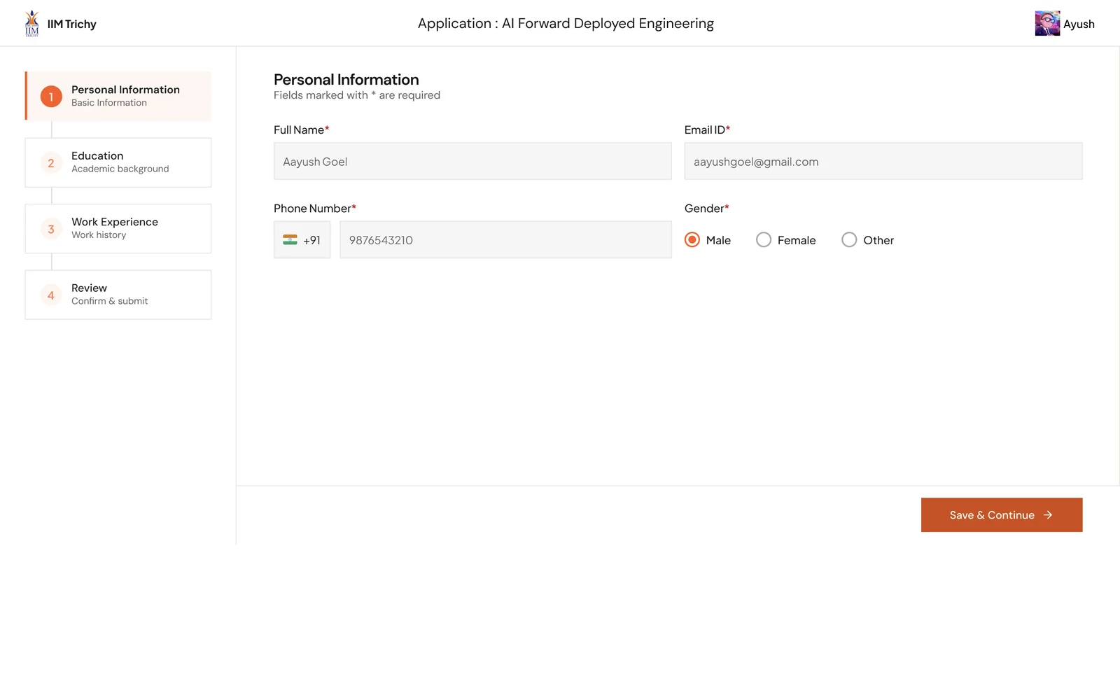 Personal information, desktop