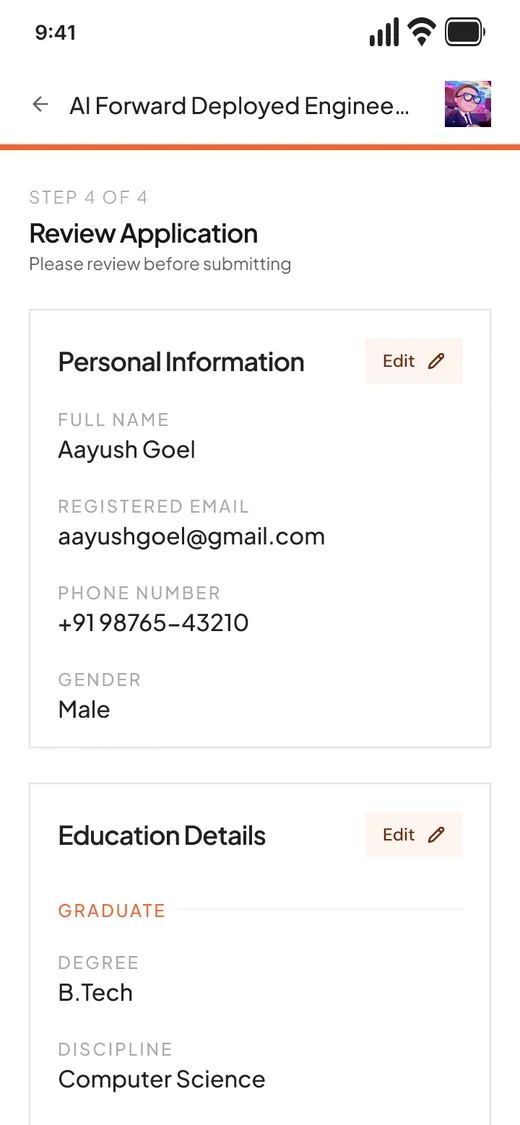 Review application, mobile
